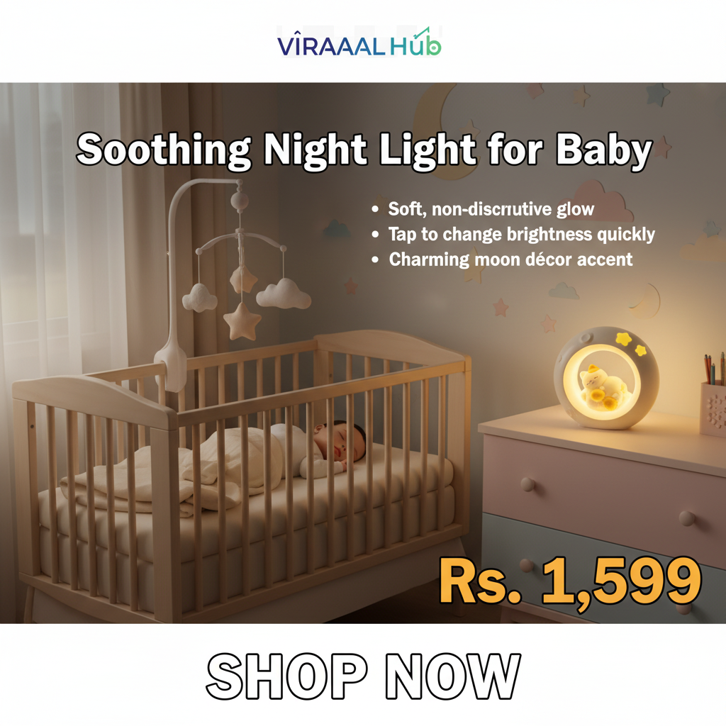 Moon LED Night Lamp with 3 Brightness Modes & Touch Control