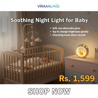 Moon LED Night Lamp with 3 Brightness Modes & Touch Control